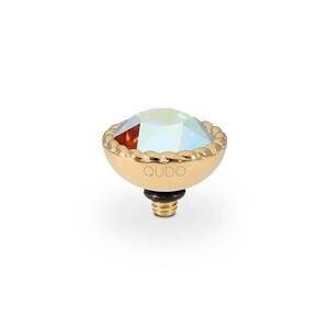 NEW QUDO women's bocconi ring toppers in crystal aurora boreale